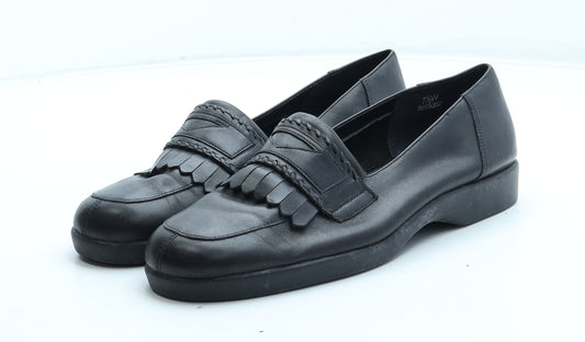 Sandler Womens Black Leather Slip On Casual UK