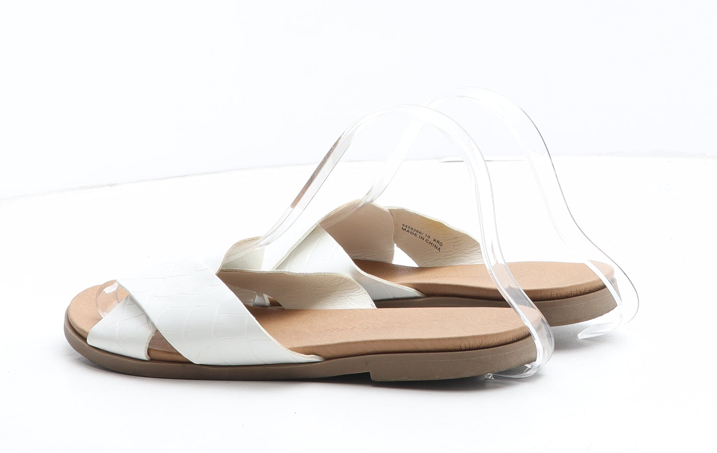 New Look Womens White Synthetic Slip On Sandal UK