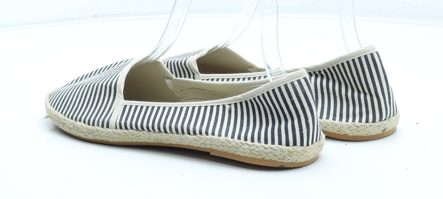 Atmosphere Womens Beige Striped Polyester Flat UK