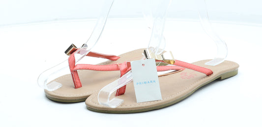 Primark Womens Pink Rubber Thong Sandal UK