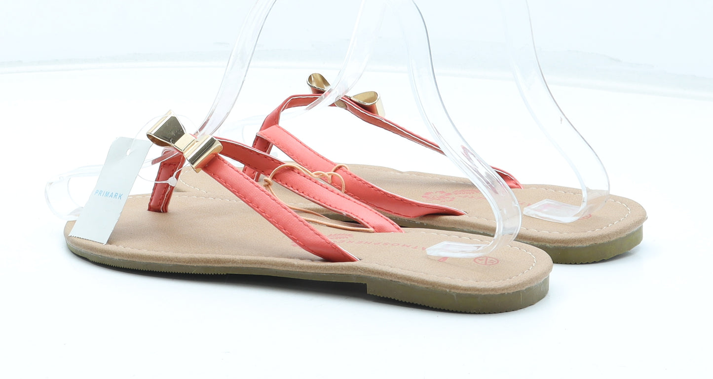 Primark Womens Pink Rubber Thong Sandal UK