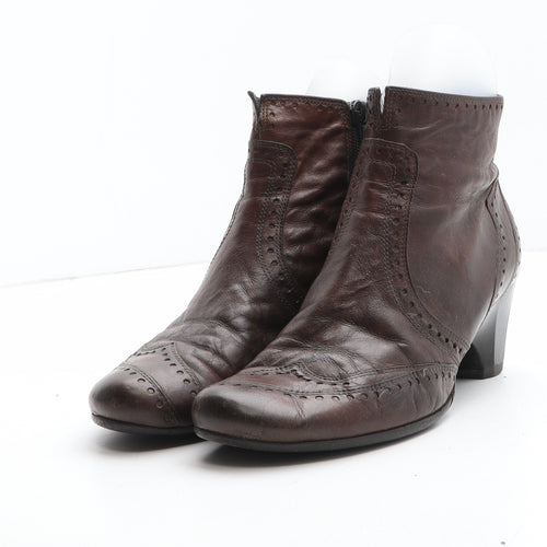 Gabor Womens Brown Leather Bootie Boot UK