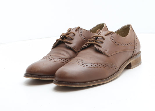 ASOS Womens Brown Synthetic Oxford Casual UK