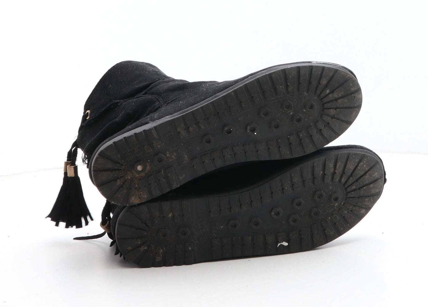 Preworn Womens Black Polyester Bootie Boot UK