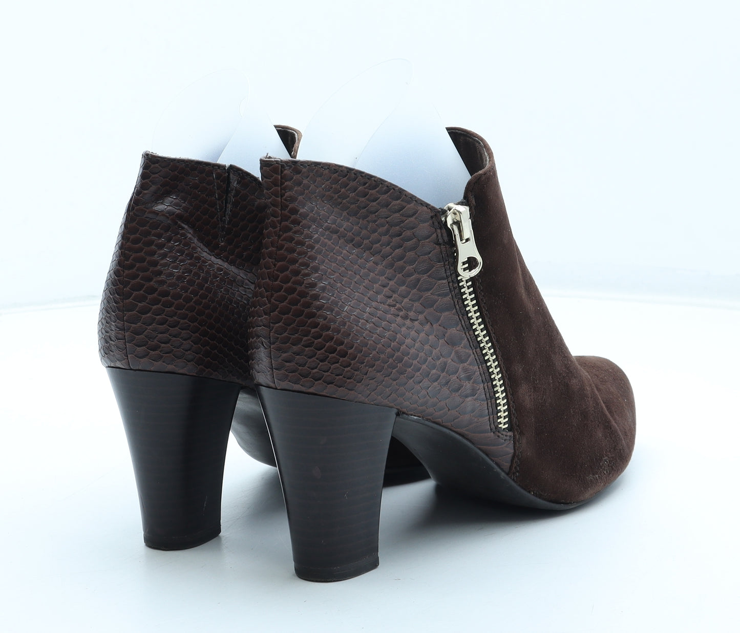 Caprice Womens Brown Polyester Bootie Boot UK - Croc Texture