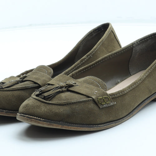Active Sole Womens Green Polyurethane Loafer Flat UK