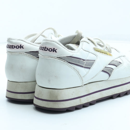 Reebok Girls White Polyester Trainer UK 4 37