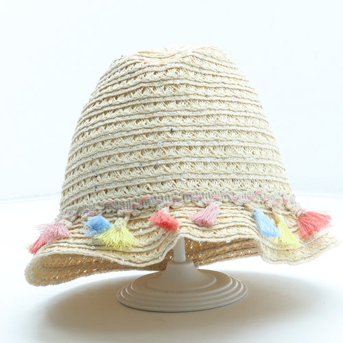 TU Girls Beige Straw Sun Hat Size S - Size 10-13 Years