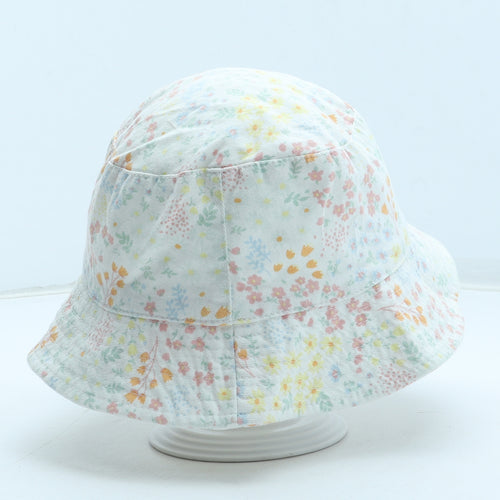 F&F Girls Multicoloured Floral Cotton Bucket Hat Size S - Size 7-10 years