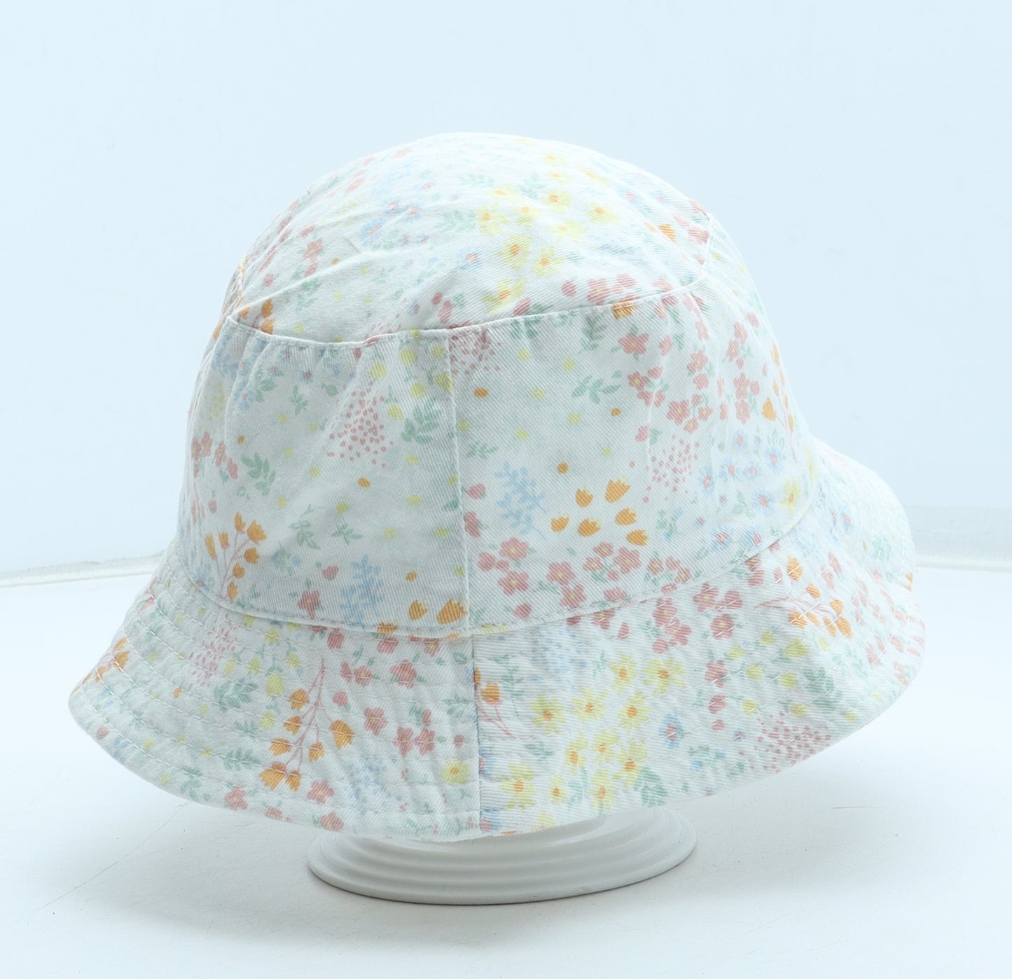 F&F Girls Multicoloured Floral Cotton Bucket Hat Size S - Size 7-10 years