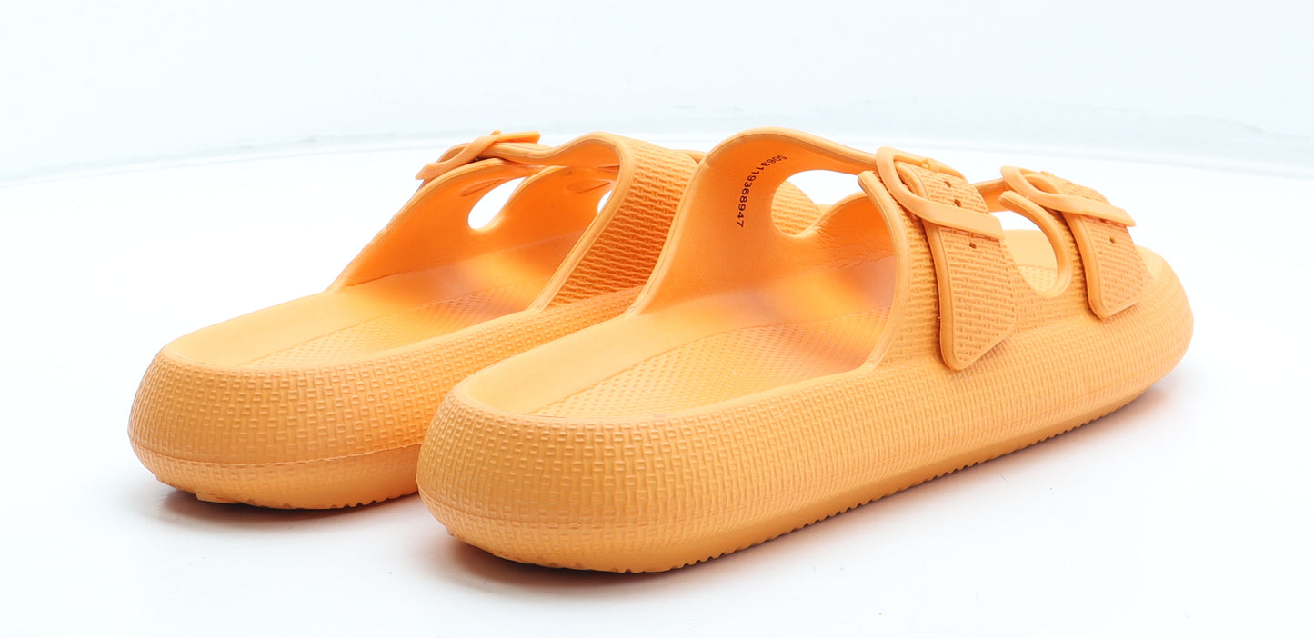 TU Womens Orange Rubber Slip On Sandal UK