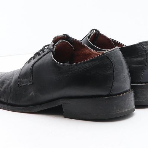 Manshoes Tex Mens Black Leather Oxford Dress UK 10 44 - UK Size Estimated 10