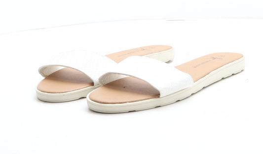 Atmosphere Womens White Synthetic Slip On Sandal UK