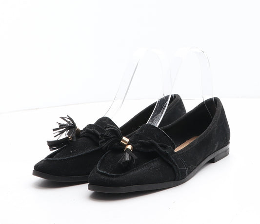 New Look Womens Black Leather Loafer Casual UK