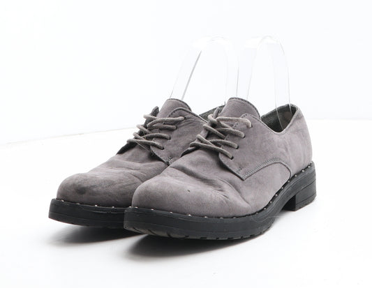 Primark Womens Grey Synthetic Oxford Casual UK