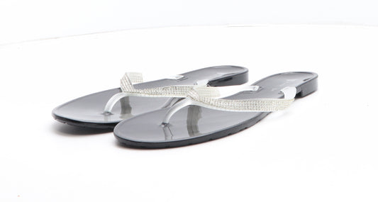 Very Womens Black Synthetic Thong Sandal UK