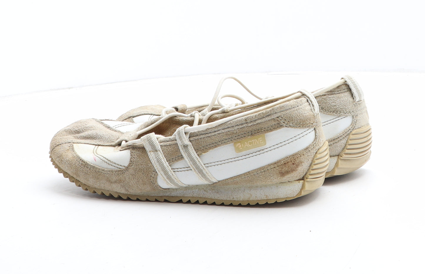 Active Womens Beige Synthetic Trainer Casual UK