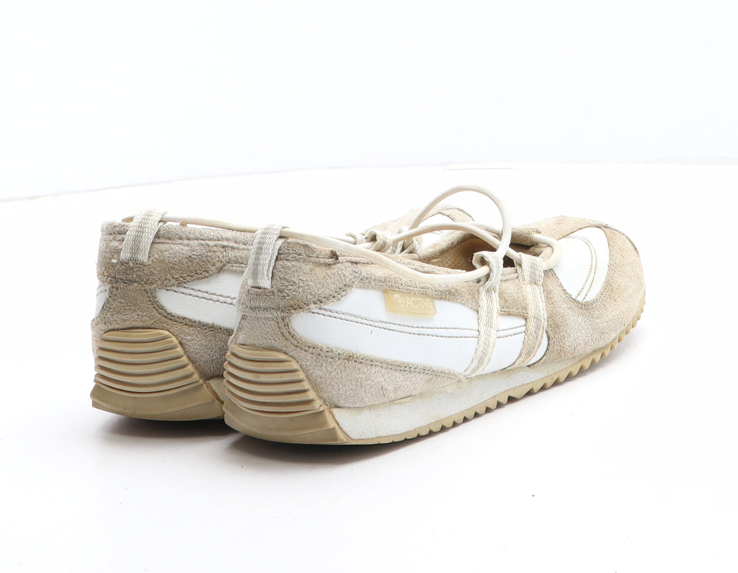 Active Womens Beige Synthetic Trainer Casual UK