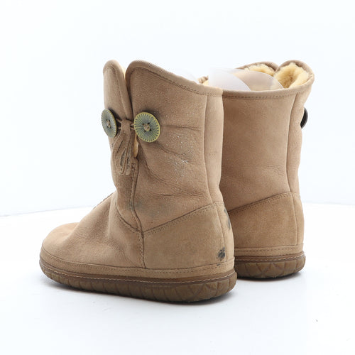 Clarks Womens Beige Fabric Shearling Style Boot UK