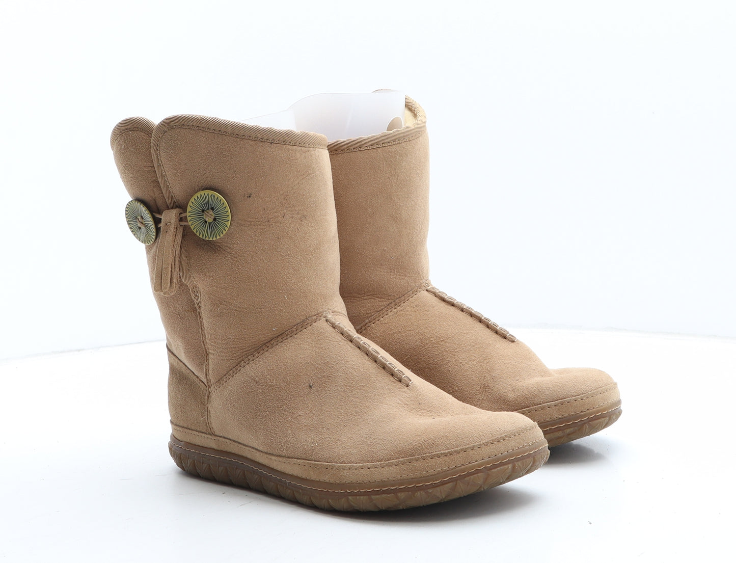 Clarks Womens Beige Fabric Shearling Style Boot UK