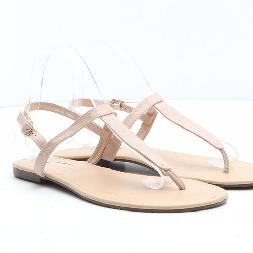 Primark Womens Beige Synthetic Thong Sandal UK