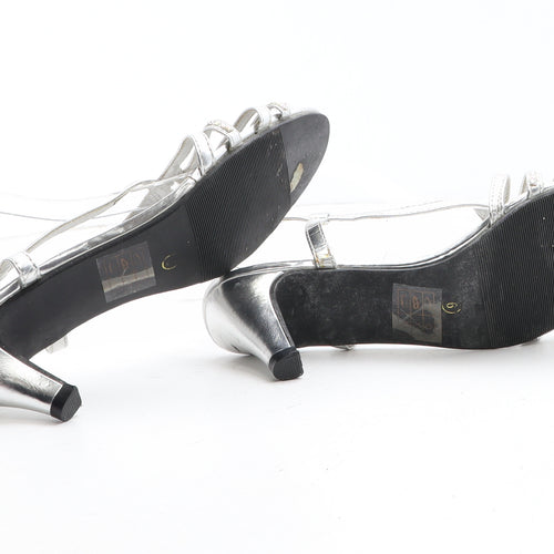 Comfort Plus Womens Silver Synthetic Slingback Heel UK
