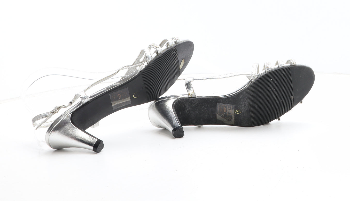 Comfort Plus Womens Silver Synthetic Slingback Heel UK
