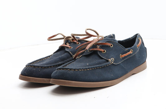 H&M Mens Blue Fabric Boat Shoe Casual UK 10 44