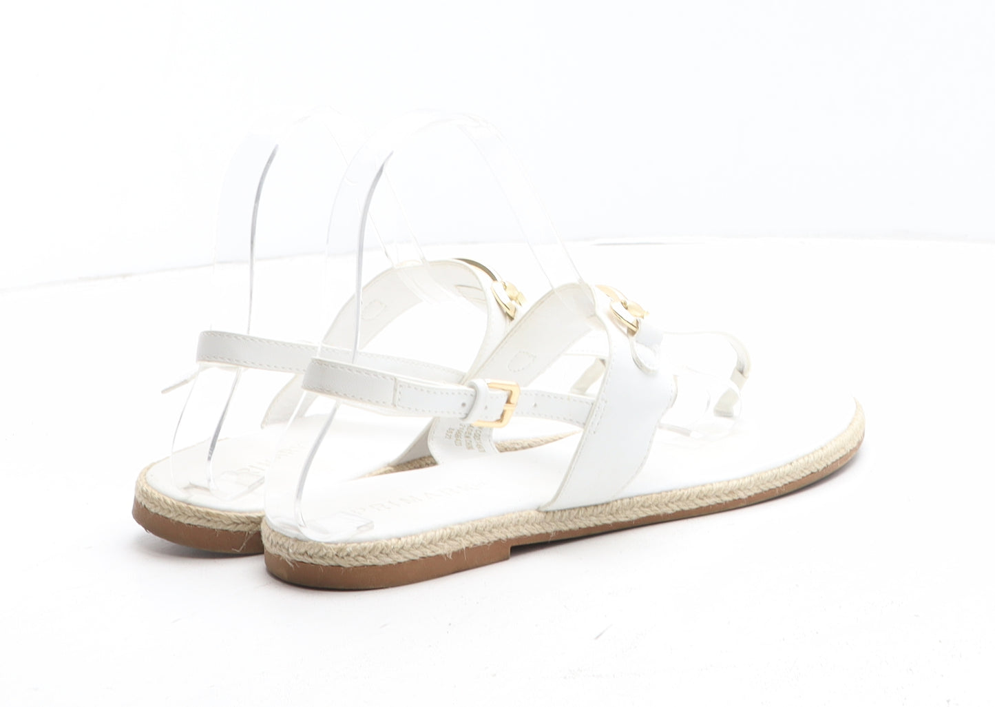 Primark Womens White Synthetic Thong Sandal UK