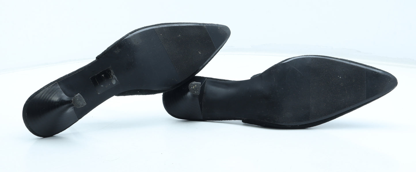 Fiore Womens Black Polyurethane Slingback Heel UK