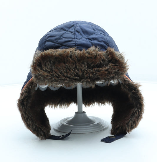 TU Boys Blue Polyester Trapper Hat Size S - Size 2-3 years