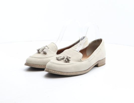 NEXT Womens Beige Leather Slip On Casual UK