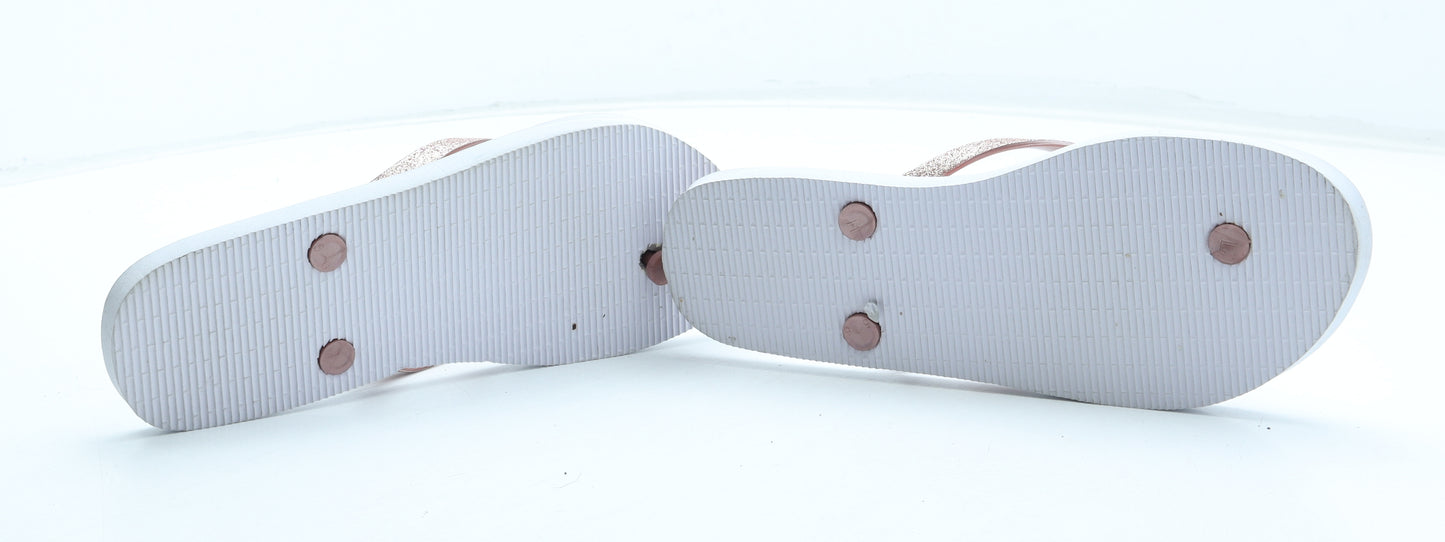 Primark Womens White Rubber Thong Sandal UK