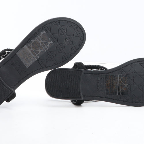 Primark Womens Black Synthetic Thong Sandal UK