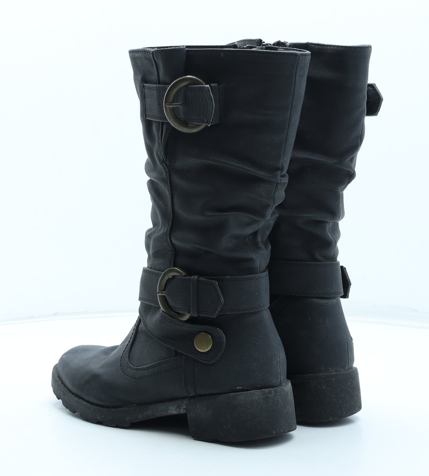 Natures Own Womens Black Leather Biker Boot UK