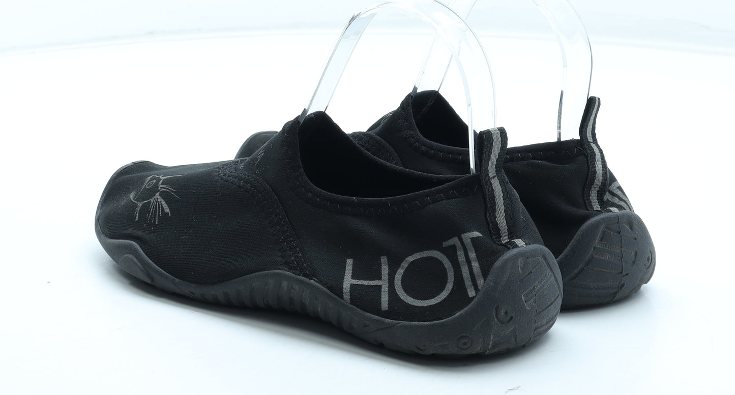 Hot Tuna Womens Black Polyester Slip On Flat UK - Aqua Shoes