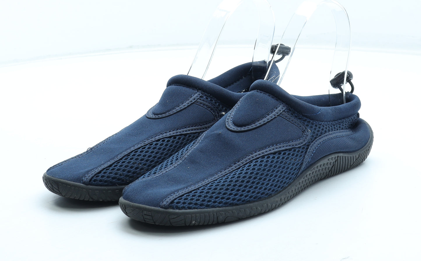 Crane Womens Blue Polyester Slip On Flat UK - Aqua Shoes