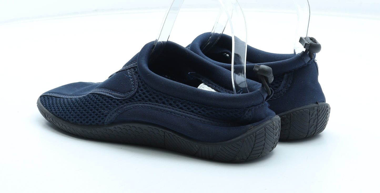 Crane Womens Blue Polyester Slip On Flat UK - Aqua Shoes