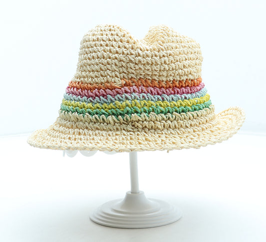 NEXT Girls Multicoloured Colourblock Paper Sun Hat Size S - Size 1-2 Years