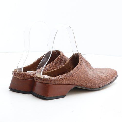 Design Studio Womens Brown Geometric Synthetic Slip On Sandal UK