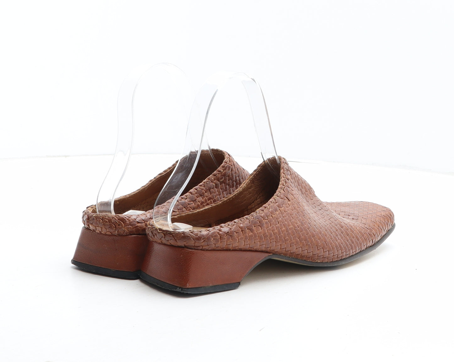 Design Studio Womens Brown Geometric Synthetic Slip On Sandal UK