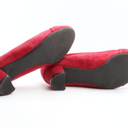 FootGlove Womens Red Leather Court Heel UK