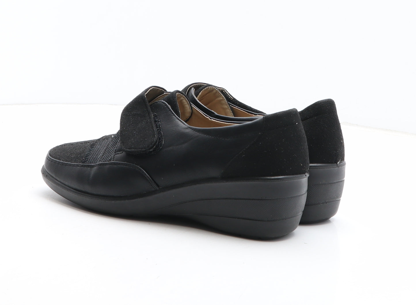 ShoeTree Womens Black Synthetic Slip On Casual UK
