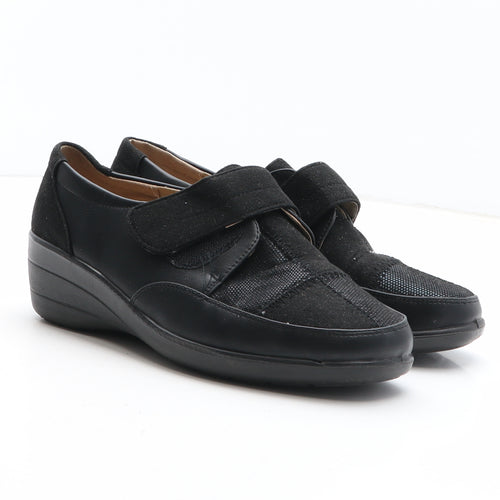 ShoeTree Womens Black Synthetic Slip On Casual UK