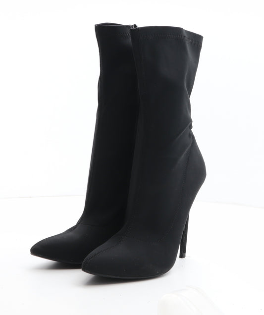 Truffle Womens Black Polyester Sock Boot UK