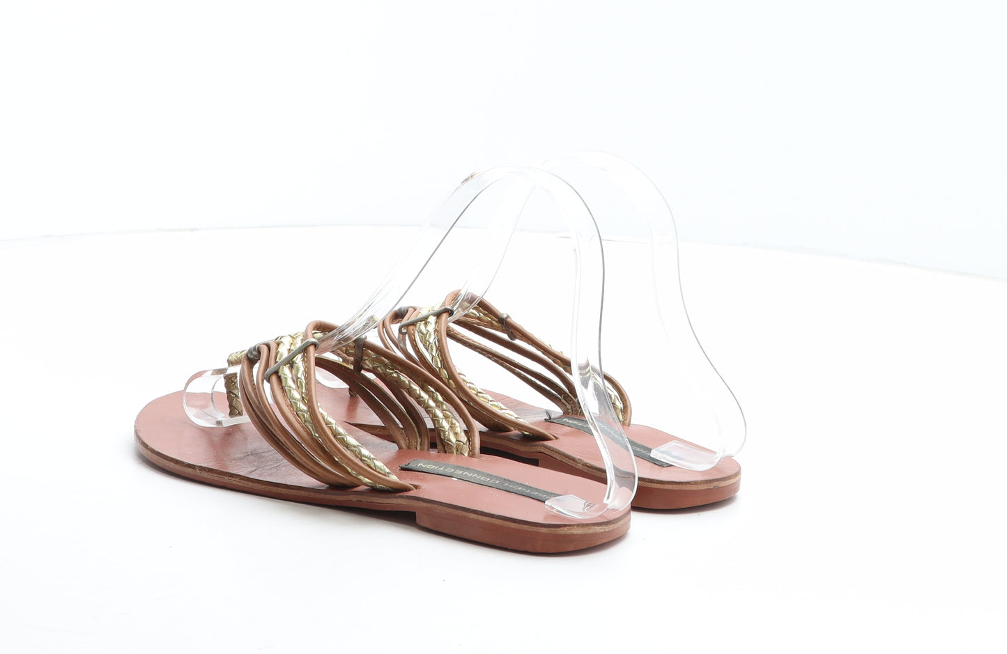 French Connection Womens Brown Leather Thong Sandal UK