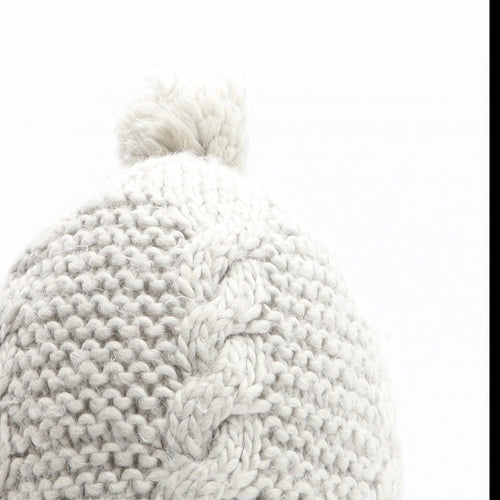 The North Face Womens Grey Wool Bobble Hat One Size