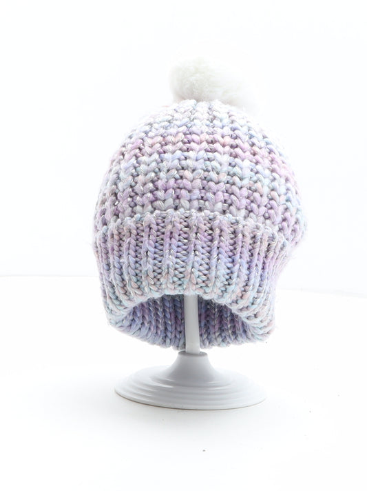 TU Girls Purple Polyester Bobble Hat One Size - Size 1-2 Years