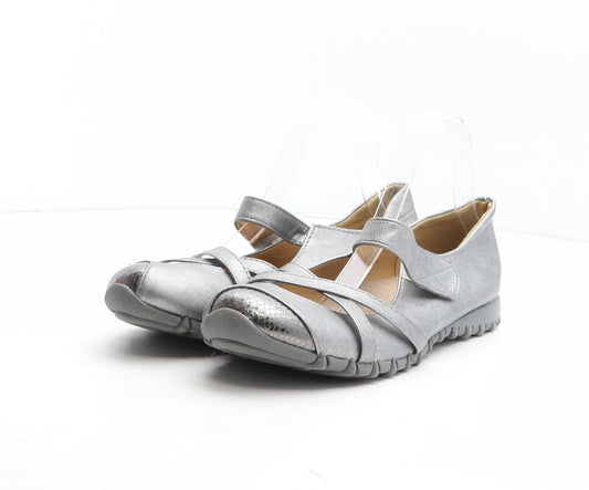 Preworn Womens Silver Leather Slip On Casual UK