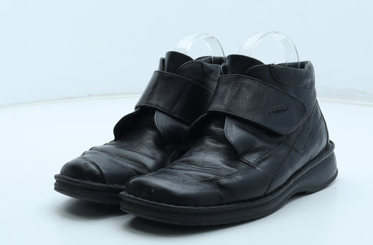 Josef Seibel Mens Black Leather Slip On Casual UK 6 39